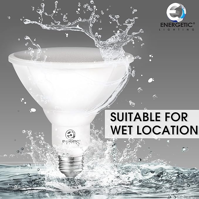 Energetic 100W Outdoor Par38 Led Flood Light1250lm5000K DaylightDimmable E26 BaseWaterproof Spot BulbUL Listed (12 Pack)