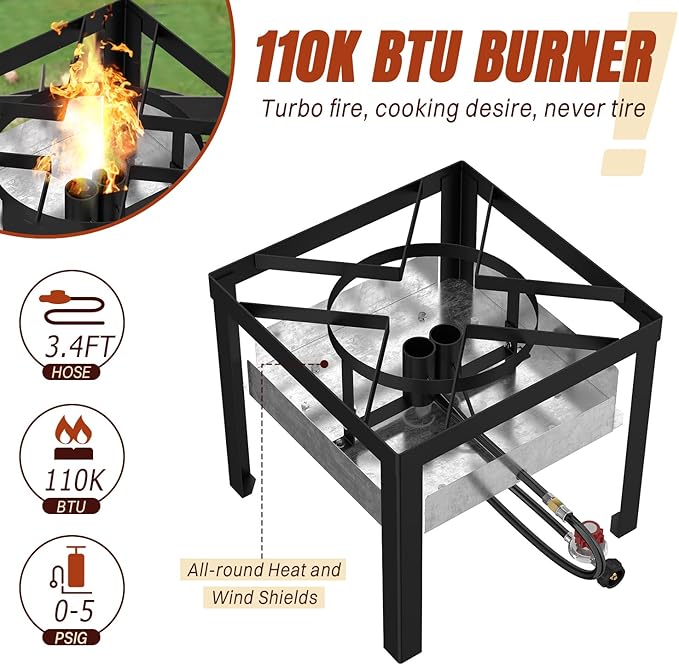 Stainless Steel 80QT Crawfish Boiler Kit Waterproof Cover &amp 18-inch Skimmer 110000BTU Propane Burner Stove 0-20PSIG Regulator Seafood Boil Pot Crab Boil Pot with 60QT Basket