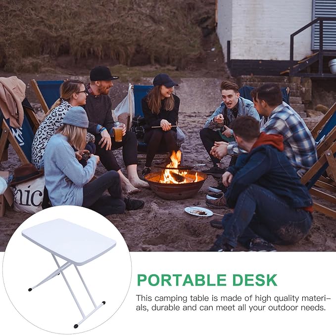 Portable Folding Table for Camping and Outdoor Dining Plastic Lightweight Picnic Desk with Cross-Leg Design Compact Portable Folding Dining Table for Backyard and Travel