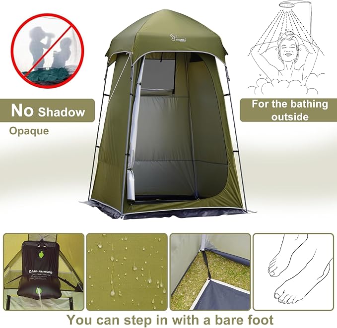 Vidalido Outdoor Camping Shower Tent Easy Setup Privacy Tent Changing Room Portable Camp Shower Tents for Camping with Floor Waterproof Privacy Shelters Camping Toilet Tent