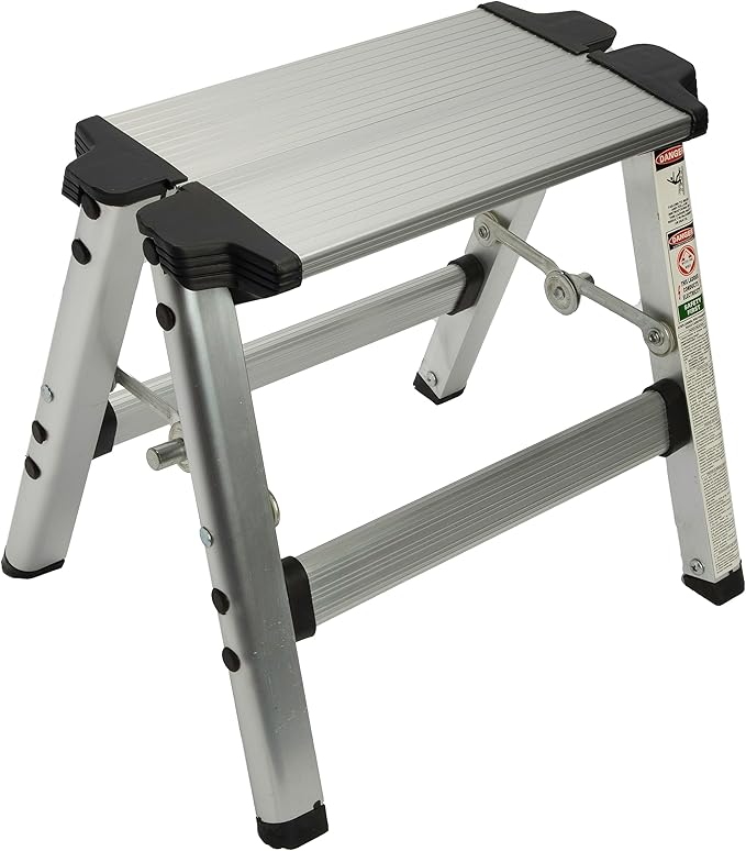 Quick Products QP-FOSS Slim-Profile Easy Folding One-Step Stool - 200 lbs. Capacity