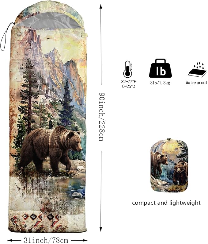 AILONEN Sunflower Sunset Sleeping Bag for Boys Girls Adults3 Season Warm &amp Cool Weather Botanical Design Lightweight Waterproof Camping Sleeping BagHikingOutdoor Backpack Traveling