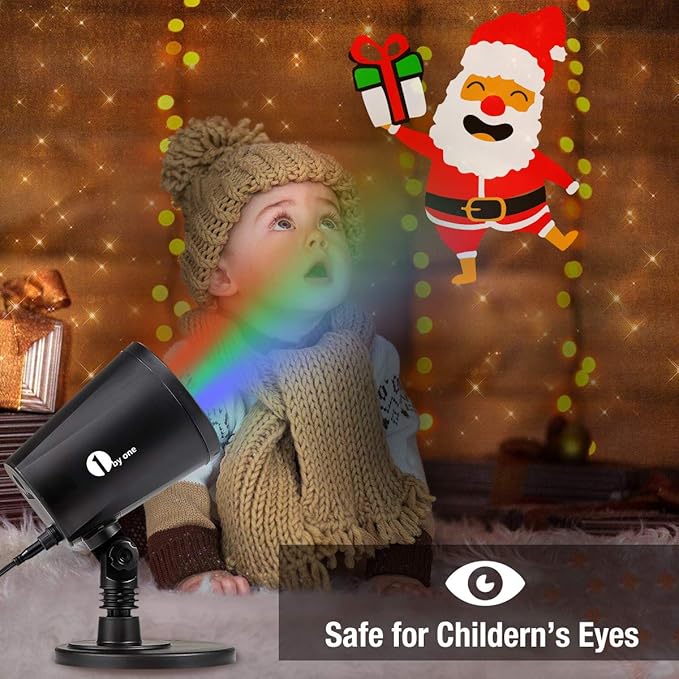 1byone Christmas Lights Projector Decorations Auto-Shifting Images &amp Switchable Pattern Outdoor/Indoor Use Ip65 Water-Resistant