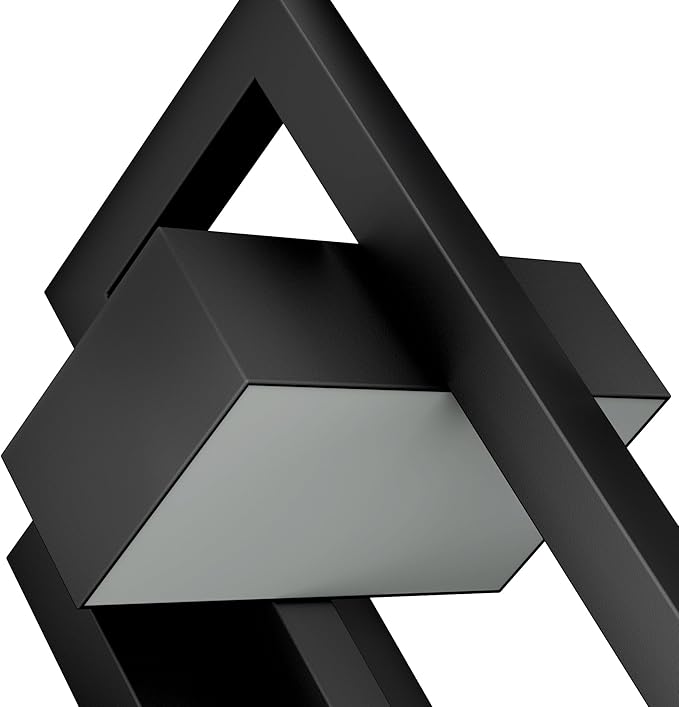 Krychiler 16.5 Inch Contemporary Outdoor Wall Lights with 3000K Integrated LED 2 Packs Matte Black Metal Modern Exterior Lighting Fixtures Outside Wall Mount for House Porch Patio Garage Front Door