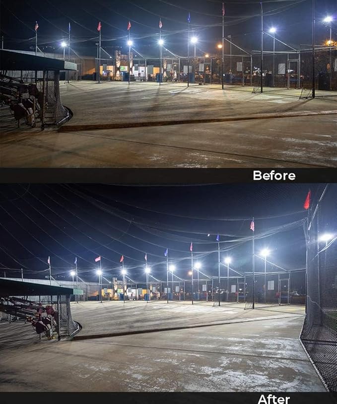 ledmo 360W LED Flood Lights Outdoor Super Bright 50400LM Stadium Lighting Commercial Sports Floodlight with Adjustable Bracket Light up Yard Arena Barn IP65 Waterproof 5000K Tri-Modular (2Pack)