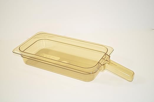 Carlisle FoodService Products 30860H13 StorPlus High Heat Food Pan With 1 Handle 2.5 Deep Third Size Amber 1/3 Size (Pack of 6)
