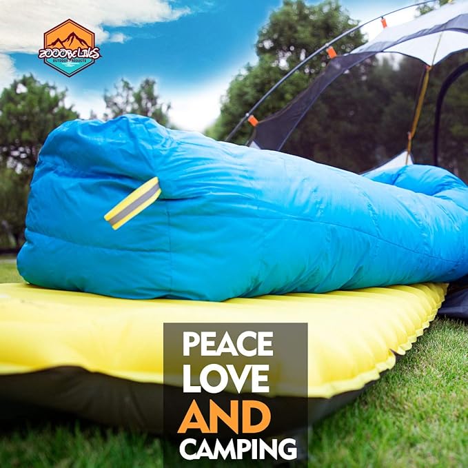 ZOOOBELIVES 10 Degree Down Sleeping Bag for Adults 4-Season Cold-Weather Mummy Bag Roomy Fit 550+ Fill Power Warmth Lightweight &amp Compressible for Car Camping Backpacking &amp Hunting - Alpl