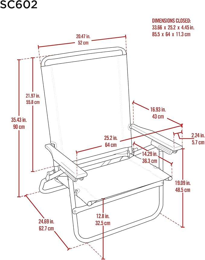 Tommy Bahama 4-Position Easy in-Easy Out Folding Beach Chair