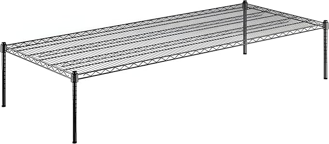 30 x 72 x 14 Black Epoxy Wire Storage Shelf Dunnage Rack Commercial 1 Tier Small Shelf