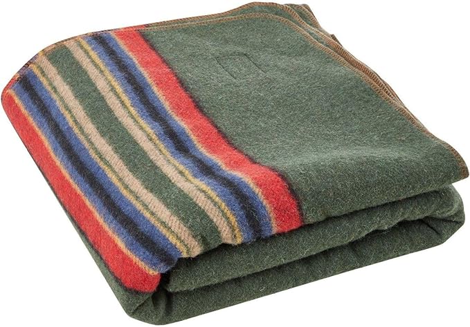 Wool Camping Blanket 64x88 Warm Outdoor Blanket for Hiking Travel