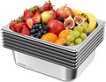 VEVOR 6 Pack Stainless Steam Hotel Pans 1/2 Size Table Steam Pan 4 Inch Deep Anti Jam Restaurant Supplies Reusable Rustproof Catering Storage for Home Party Restaurant Hotel Buffet