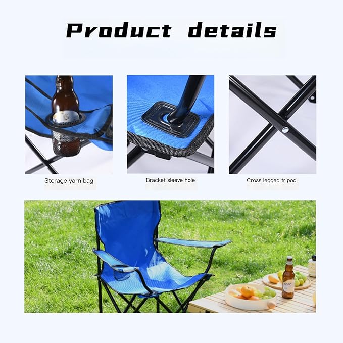 Foldable Camping Chair Folding Camp Chairs for Adults Large Portable Lawn Chair