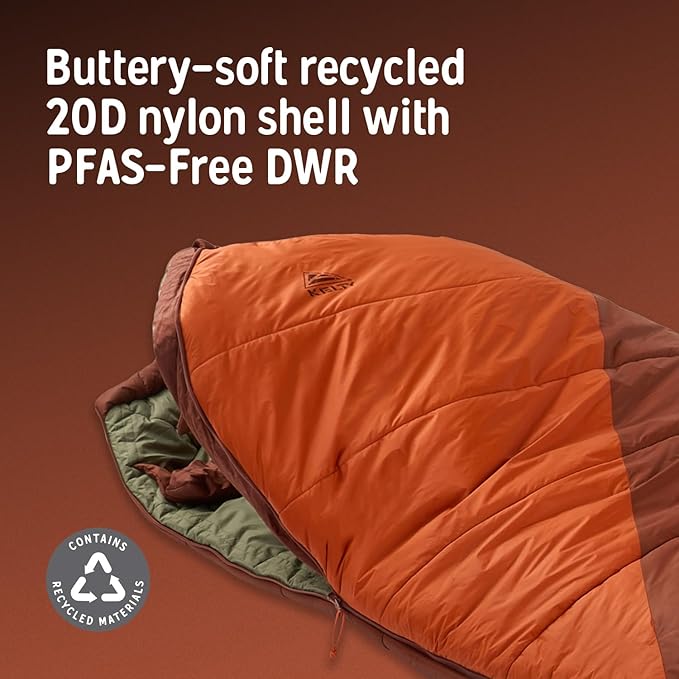 Kelty Cosmic Synthetic Fill 0 Degree Backpacking Sleeping Bag Regular – Compression Straps Stuff Sack Included