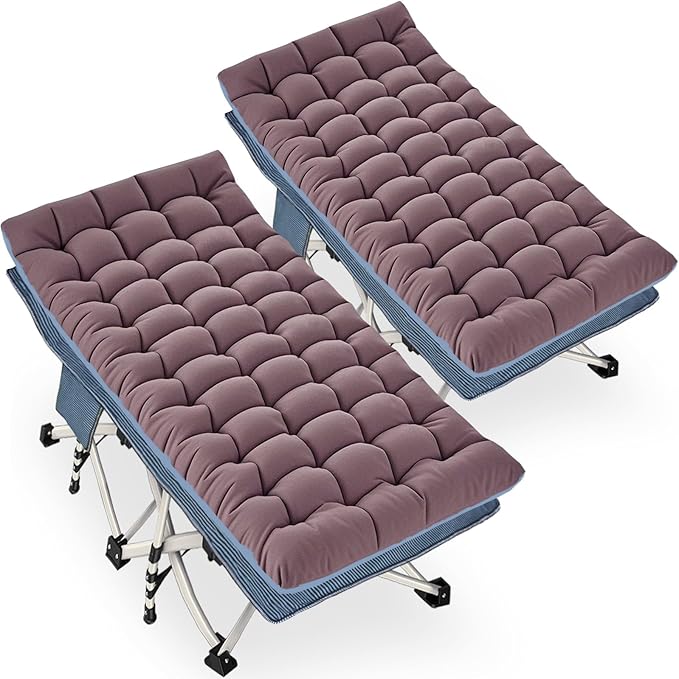 2 Pack Extra Large Cot 32 Wide Camping Cot with Mattress Comfortable Sleeping cots for Adults with Carry Bag XXL Cots for Camping Bed Folding Cot Heavy Duty for Home Outdoor Indoor