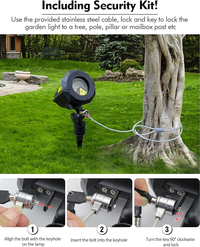 Poeland Christmas Moving Laser Lights Garden Projector Lights 30 Patterns Decorative Lights for Indoor Outdoor Home Garden