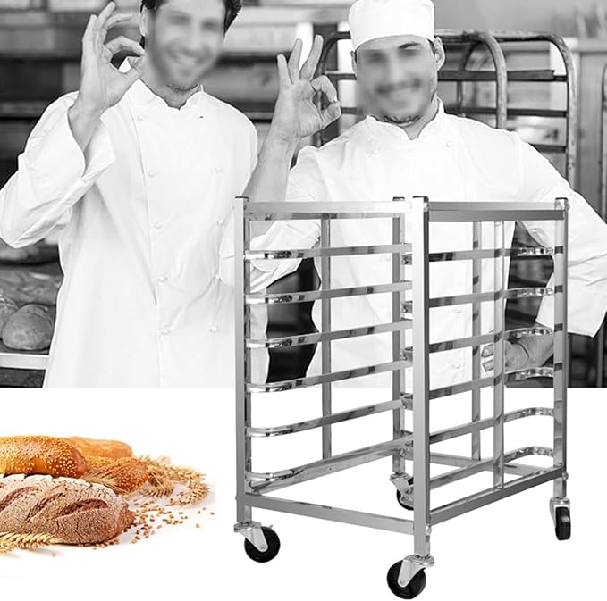 Quick Rack for Baking Pans6-Tier Heavy Duty Bread Pan Rack - Commercial Speed Rack for Bakeries Restaurants &amp Catering with Durable Flat Casters for Easy Mobility