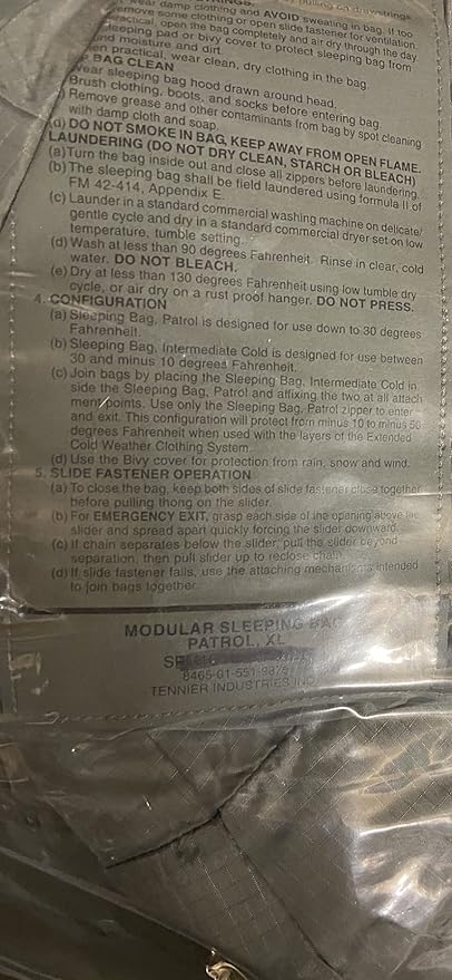 US Military Extra Long Patrol Sleeping Bag Foliage Green (Gray)