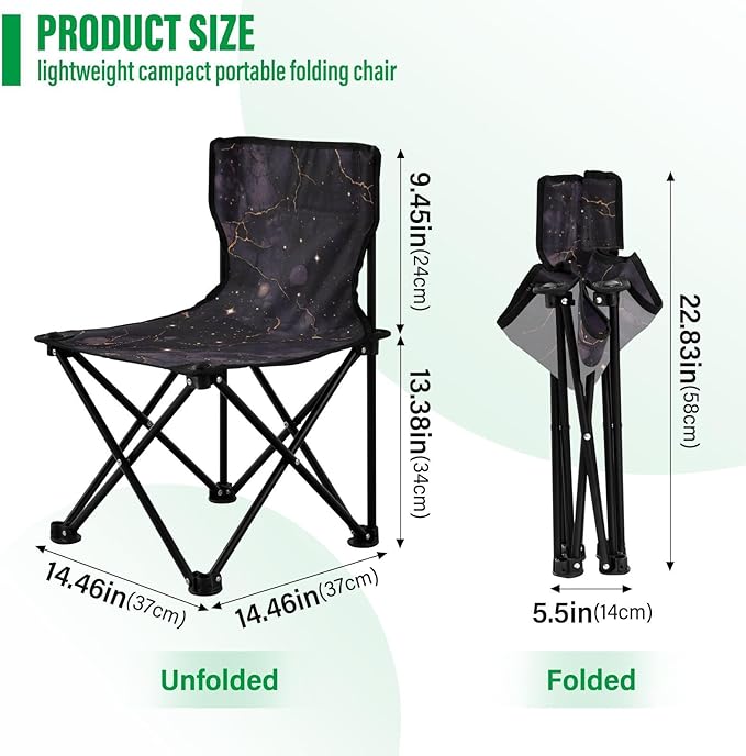 Purple-Gold Luxury Marble Texture Collapsible Camp Chairs for Adults Heavy Duty Ultra-Lightweight Backpacking Camp Chair with Carrying Bag Ice Fishing Chairs for Adults for Lawn Picnic