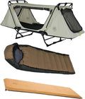 Kamp-Rite Anniversary Series 1 Person Tent cot with 20 Degree Outfitter Sleeping Bag and Self Inflating Sleeping pad for Camping Hunting Fishing 3 Piece Bundle Package (Tan)