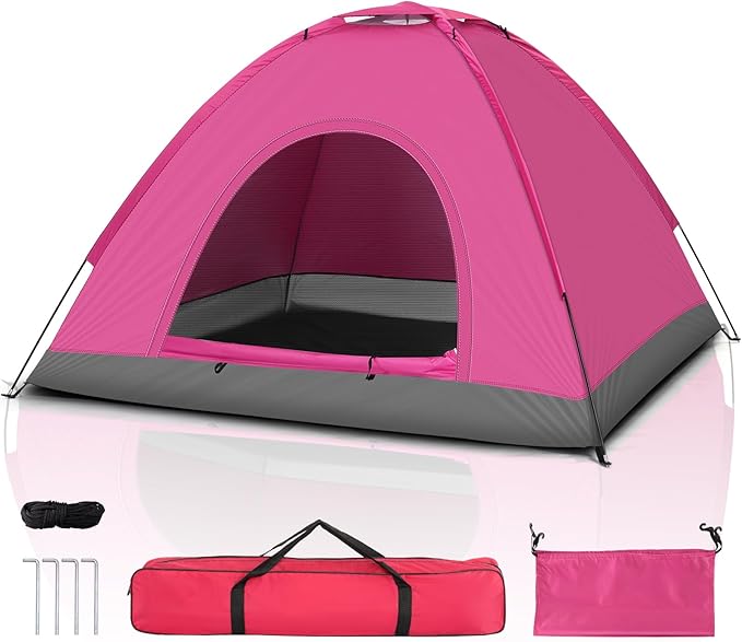 Outvita Camping Tent 4 Person Dome Tents with Rainfly &amp Carrying Bag Waterproof Easy Setup Tent with Mesh Windows for Camping &amp Hiking
