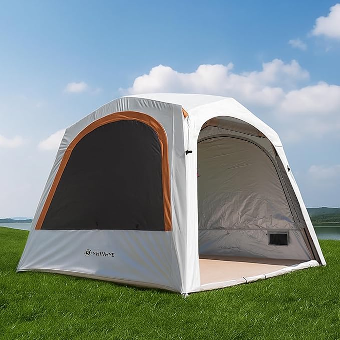 Inflatable Tent for Camping Large Blow Up Tents Glamping 4-8 Person House 4 Season Air with Pump Easy Set up Waterproof Outdoor Oxford