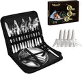 Camping Mess Kits with Portable Case Stainless Steel Outdoor Picnic Dinnerware Set with Plate Spoon Fork Knife Cloth Napkins