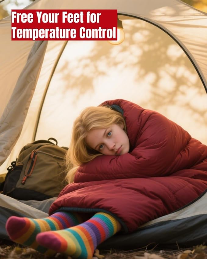 Lightweight 3-Season Sleeping Bag for Adults/Kids Camping Compact w/Compression Sack Waterproof Ripstop Portable for Backpacking Hiking Travel