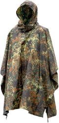 Mil-Tec Adult Ripstop Wet Weather Lightweight Waterproof Multi-Use Rain Poncho with Hood - Use as Bivouac Sack Shelter Tent