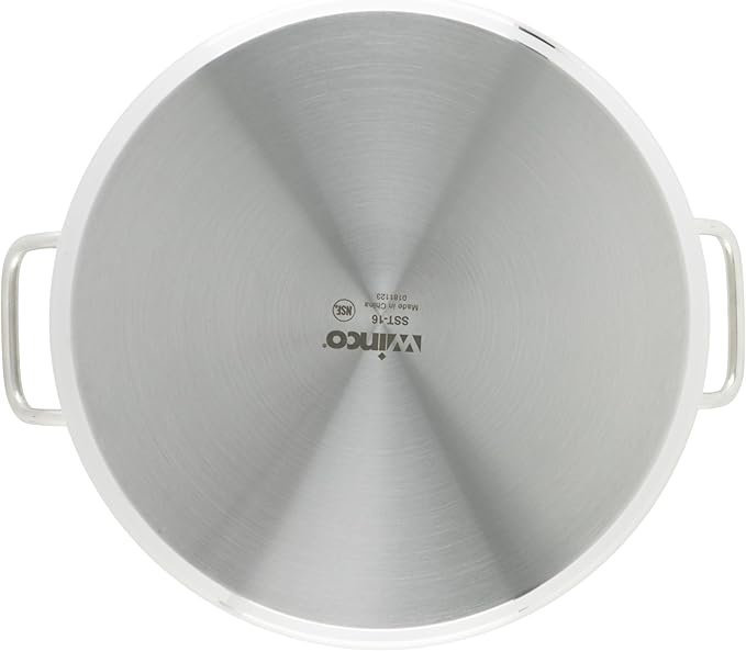 Winware Stainless Steel 16 Quart Stock Pot with Cover Silver