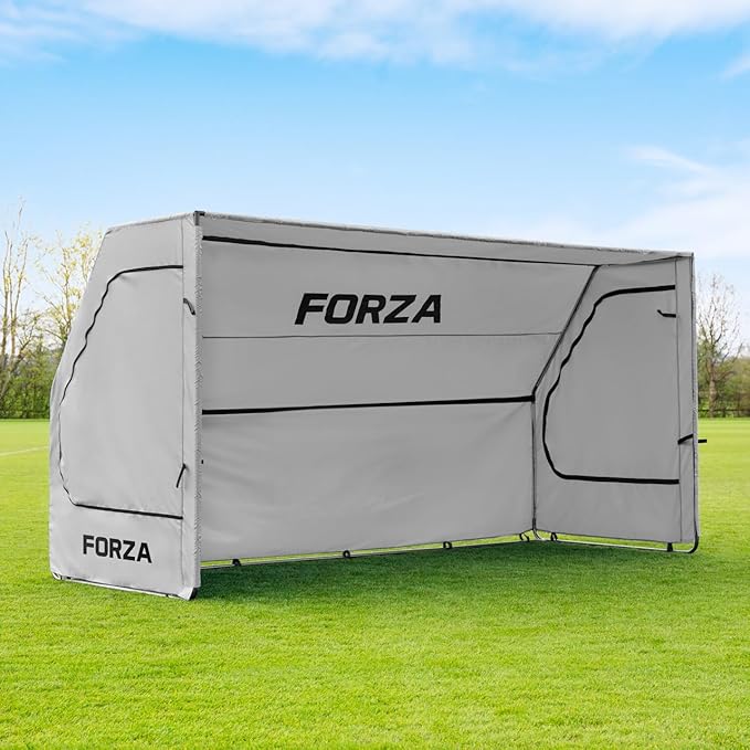 FORZA Portable Team Shelter | Durable Steel Frame Shelter for Sports Teams – Optional Benches &amp Multiple Colors (Grey Shelter Only)