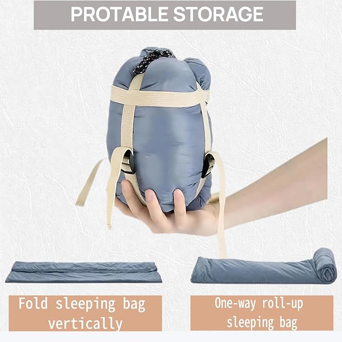 Mini Adult Travel Lightweight Down Cotton for Camping Hiking &amp Backpacking Compact Portable Waterproof Shadow Blue 80.7×33.5 inches