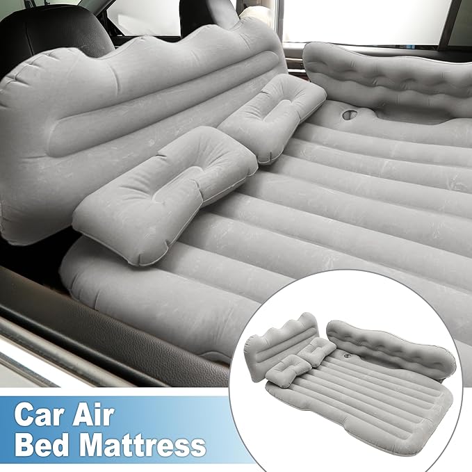Car Air Mattress Sleeping Mat Comfortable 50.39x30.31x5.91 Back Seat Bed Camping Air Mattress Bed with Pillows for Car SUV
