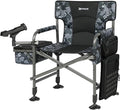 X Strike Fishing Chairs with Rod Holder Folding Ice Fishing Chair for Adults Outdoor Camping Chair Leg Adjustable with Cooler Bag and Storage Bag for Ice Fishing Camp Lawn Patio Garden