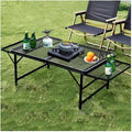 Metal Folding Table Lightweight Grill Side Table for Backpacking Party Beach Fishing Quick Setup Foldable Camping Table