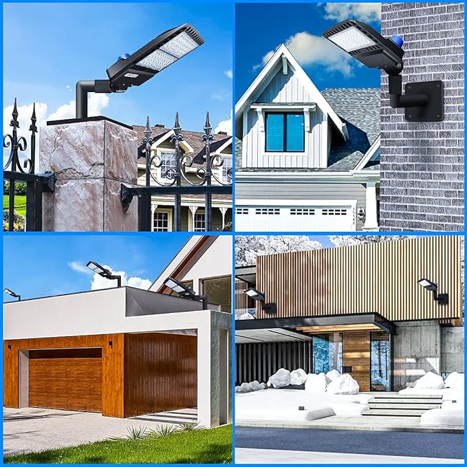 ledmo 90 Degree Wall Mount Bracket - L Shape Bracket Tenon Adaptor for Outdoor LED Parking Lot Light Dusk to Dawn Outdoor Commercial LED Shoebox Lights with Photocell Street Lighting Yard Fixture