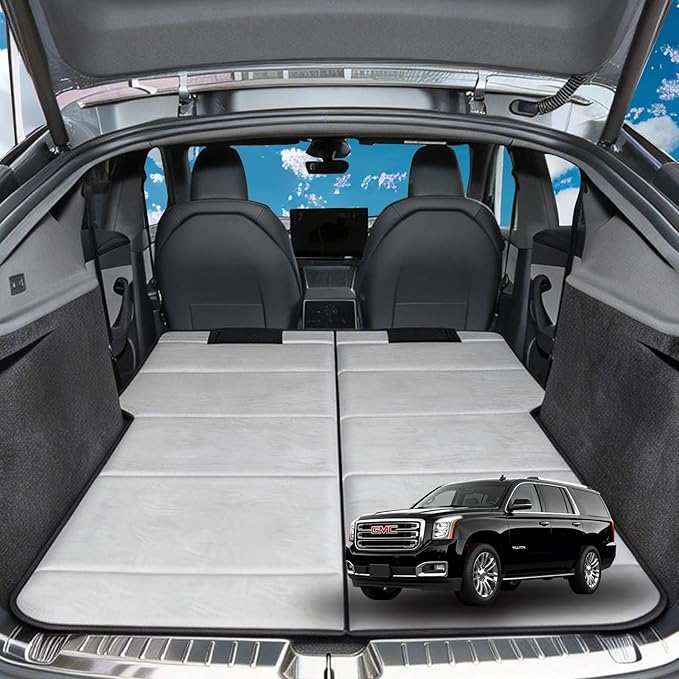 Non Inflatable Car Mattress for GMC Yukon Car Camping Mattress Upgraded Foldable Trunk Sleeping Pad with Storage Bag Portable Design for Camping Travel &amp Beach