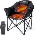 LILYPELLE Oversized Heated Camping Chair Patio Lounge Chairs with 3 Heat Levels Portable Folding Heated Chair Round Moon Saucer Folding Lawn Chair Outdoor Chair for Camping Lounge Patio