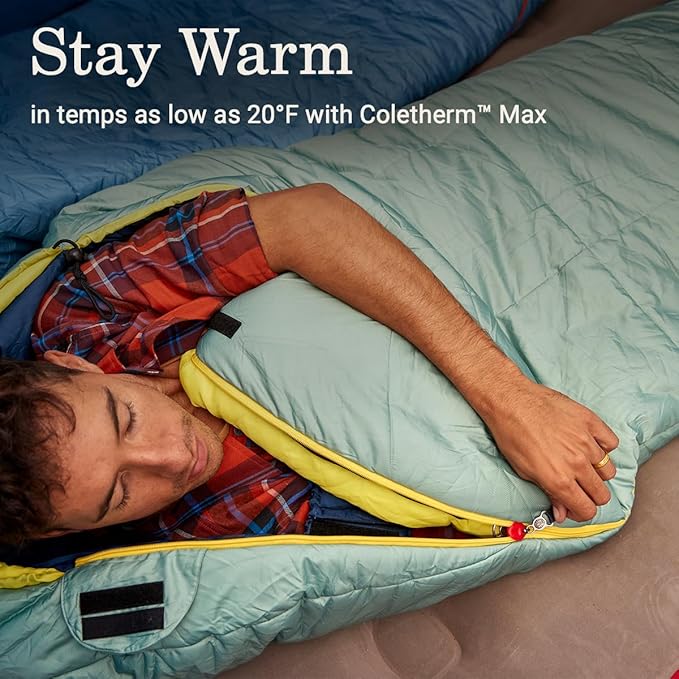 Coleman Big Bay 0/20/40°F Cold-Weather Sleeping Bag Adult Mummy Sleeping Bag with Headrest Foot Ventilation &amp Storage Sack Big &amp Tall Options