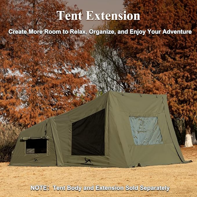 TOMOUNT Inflatable Canvas Tent with PumpEasy Setup Blow Up Tent for Camping