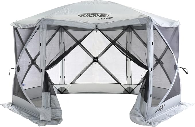 CLAM Pop Up Screen Tent Outdoor Camping Gazebo Canopy Escape 11.5' Gray