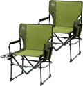 TIMBER RIDGE Aluminum Camping Directors Chair with Side Table Pocket Portable Folding Chair Heavy Duty Lawn Chair for Fishing Trip Picnic Concert Outdoor 400lbs Green 2 Pack