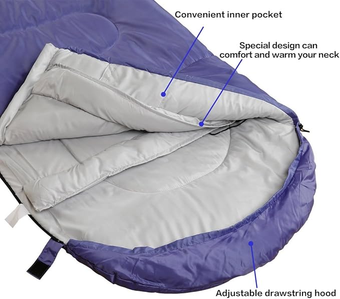 3-4 Season Sleeping Bag for Adults &amp Kids Lightweight Warm Cold Weather Camping Bag with Waterproof Compression Sack – Portable for Hiking Backpacking Traveling &amp Outdoor Adventures