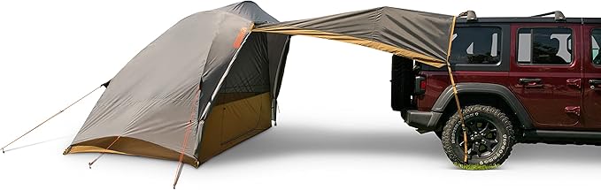 Kelty Caboose 4P Tent and Vehicle Awning Shelter Universal Attachment for Vans Trucks SUVs Standing Height Door Massive Vestibule Fully Freestanding Designed in Sunny Colorado (2023)