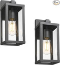 Outdoor Wall Sconce Light 13 Black Outdoor Wall Lantern with Clear Glass Weather Resistant Porch Light for House E26 Base Exterior Lighting Fixture for Garage Entryway Patio (Black 2 Pack)
