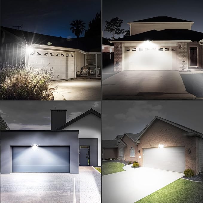 UFOND 10000 Lumens LED Flood Lights100W Outdoor Waterproof Floodlights Lighting Angle AdjustablePortable Light with Plug for GarageYardGardenPorch(2 Pack)