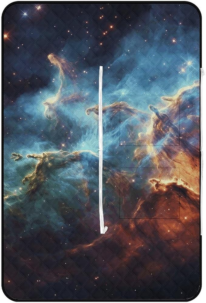 Zipper Universe Galaxy Space Style Picnic Mat Suitable for Travel Camping Park Or Home Use