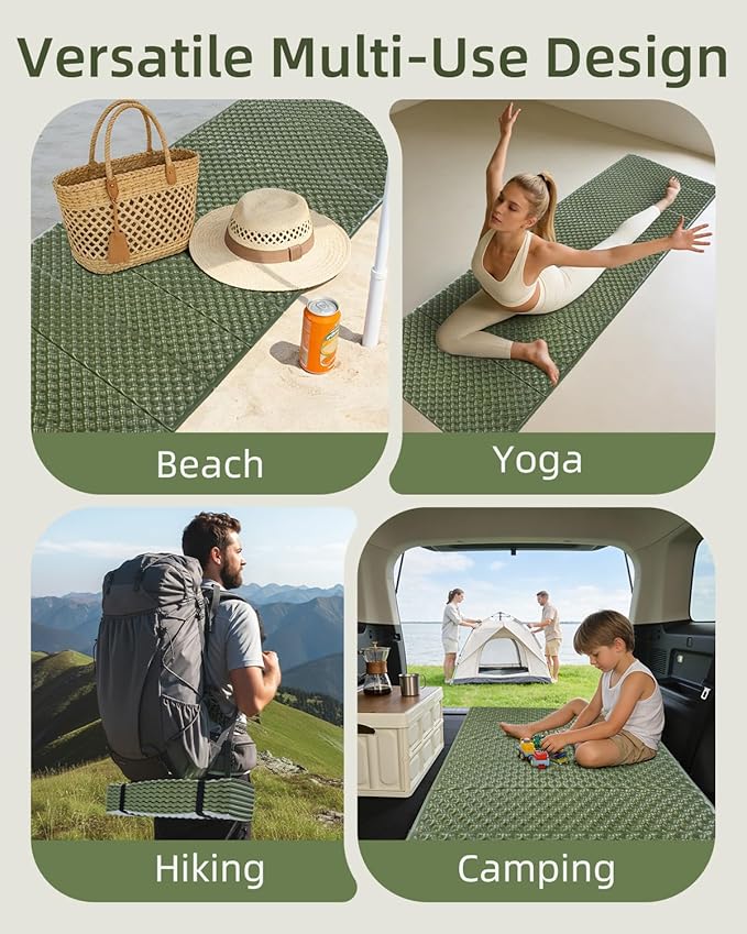 Abahub Foam Camping Sleeping Pad Waterproof Soft Foam Matress for Adults Foldable Ultralight Wide Pad for Outdoor Backpacking Picnic Yoga