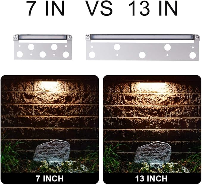 2W Retaing Wall Deck Step Light 7 Inch LED Hardscape Paver lamp Warm White 2700K 12V Low Voltage AC/DC for Garden Pathway Outdoor IP65 Waterproof 4 Pack