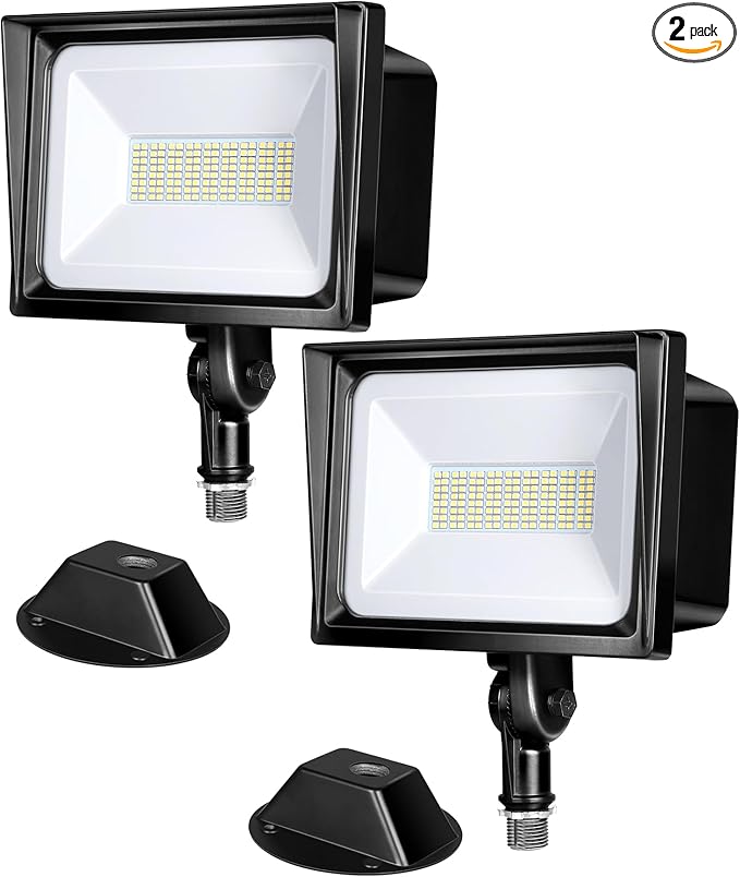 DEWENWILS 2-Pack 65W LED Flood Light Outdoor 6670 LM Super Bright Security Lights Switch Controlled IP65 Waterproof 5000K Flood Lights Outdoor for Yard Garage Garden UL Listed