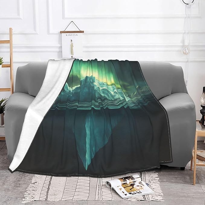 Iceberg Under The Iceberg Soft Fleece Blanket 60 * 50 inch Soft Sofa Blanket Suitable for Sofa Camping Travel Night Cover Blanket